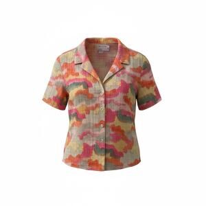 Asos Design 4 abstract camo print short sleeve toddlercore button up blouse